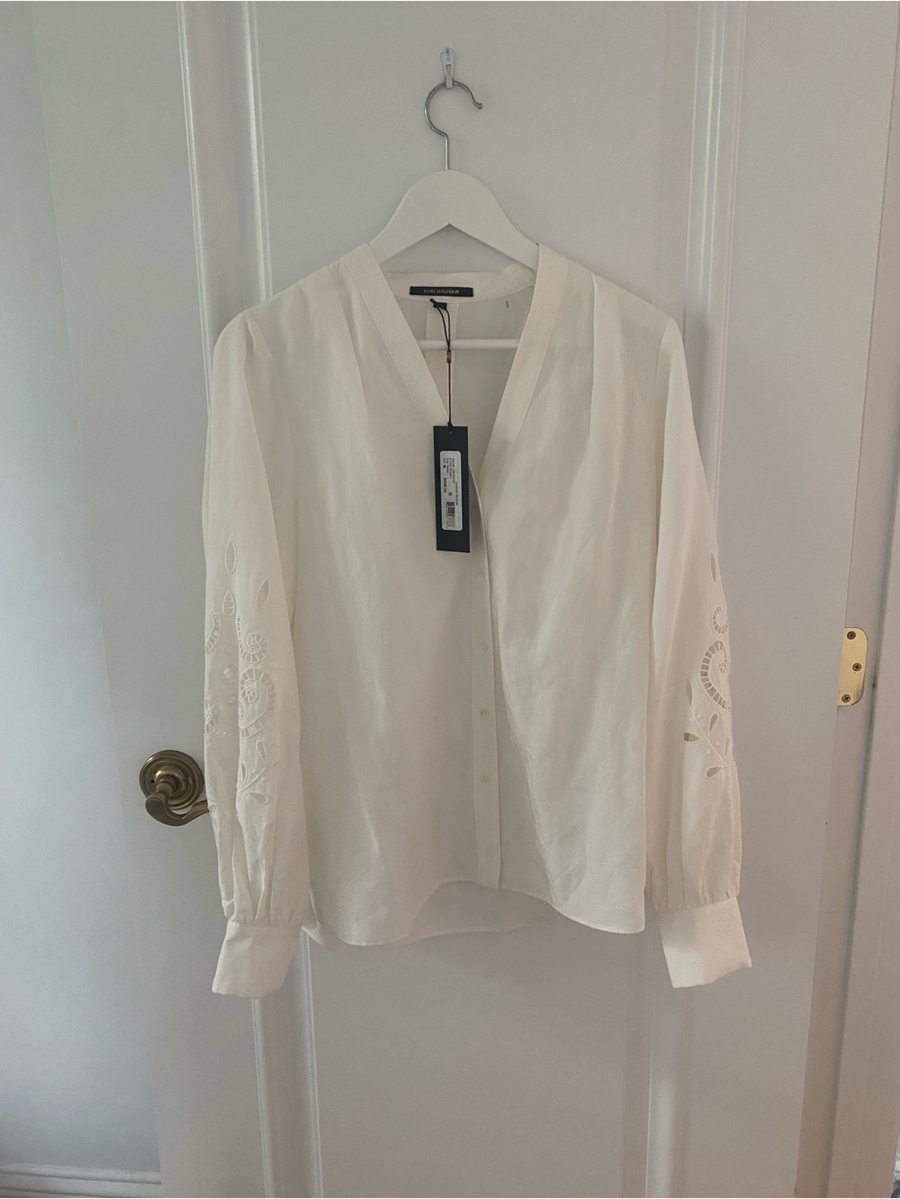 Kobi Halperin Chrissy White Eyelet Blouse Size M NWT $448